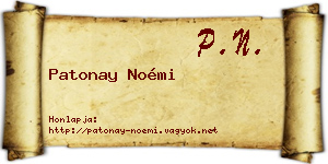Patonay Noémi névjegykártya