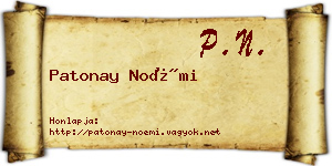 Patonay Noémi névjegykártya